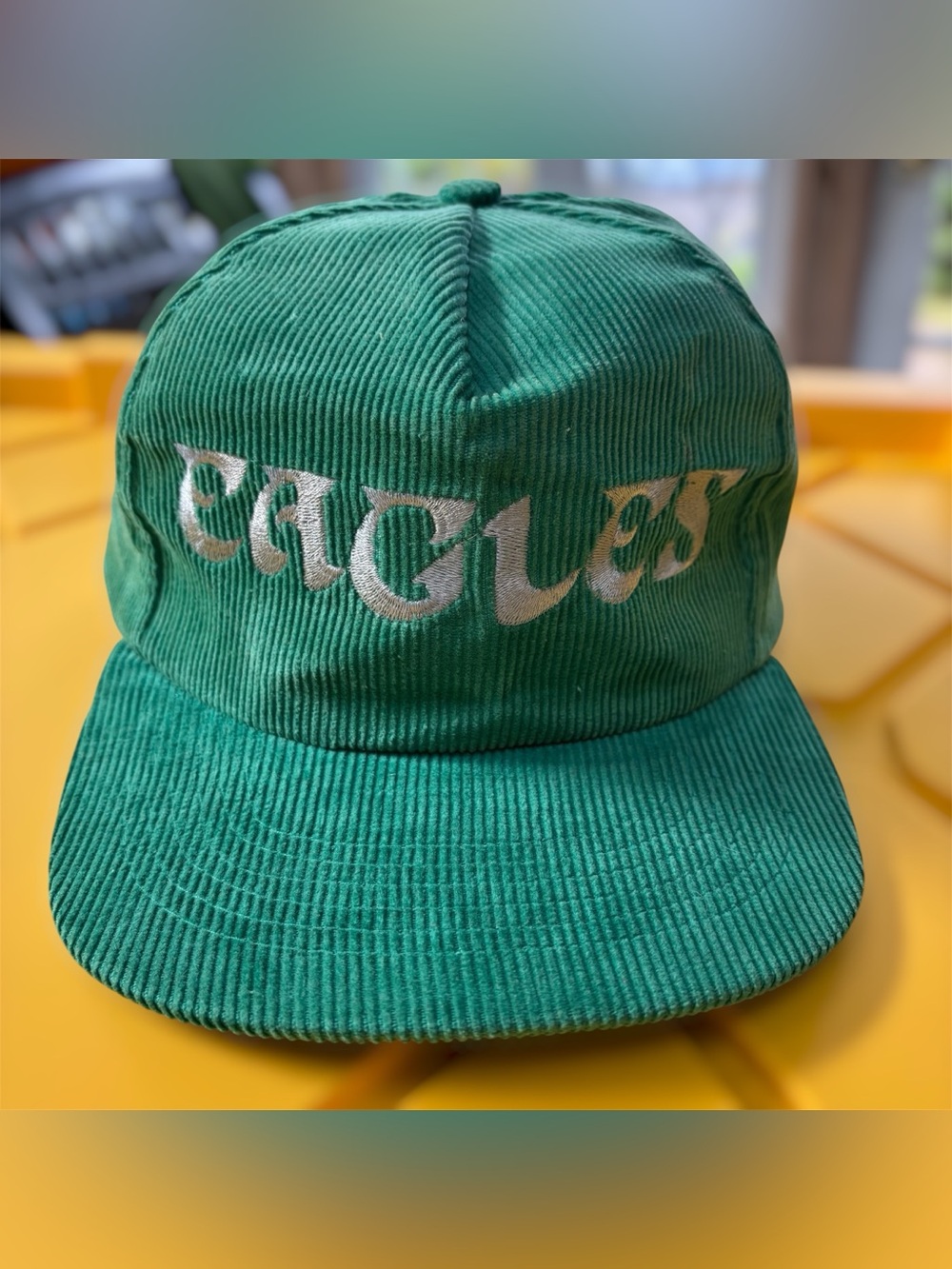 Vintage 90s NFL Starline Philadelphia Eagles Corduroy Snapback Hat Kelly Green